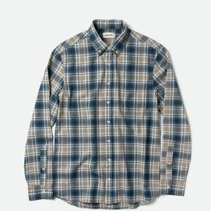 Taylor Stitch Plaid Shirt Melange Navy- Blue and Brown